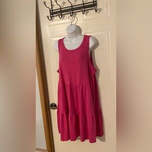 Gap Pink Tiered Mini tank Dress w/ Pockets Casual Chic boho chic flowy